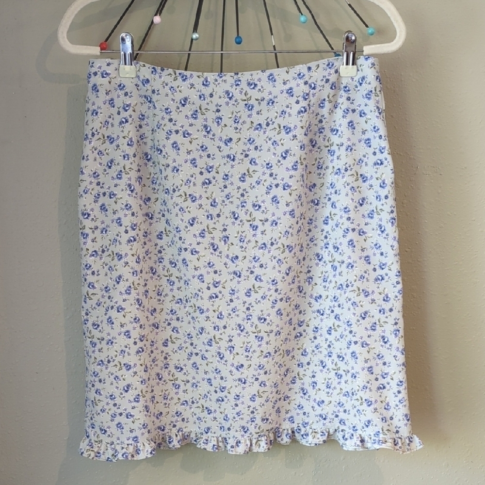 Festival Vtg Exact Change Size 11 Ditsy Floral Skirt Cottage core Forest Fairy